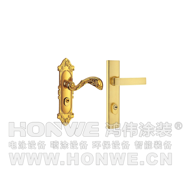 电泳仿金色锁具